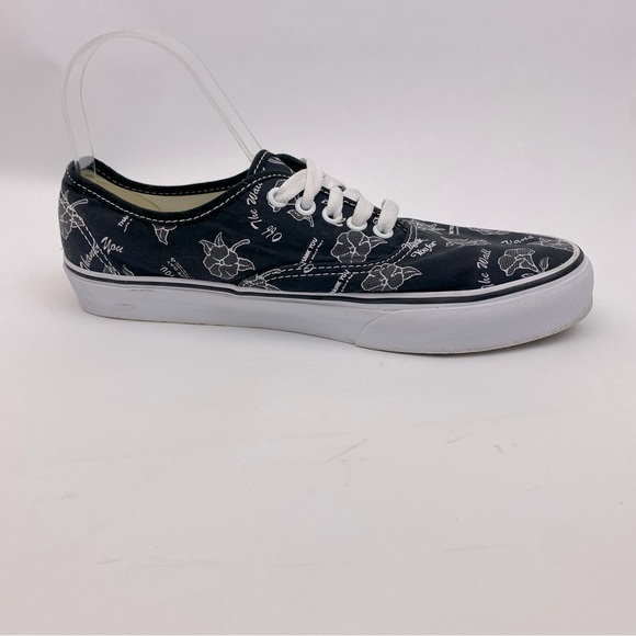 VANS Authentic Thank You Floral Black Women's Sneakers Color Black/White SZ 10.5 - Picture 5 of 10